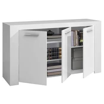 

Sideboard Buffet Modern salon Side Cabinet Comedor144 x 42x80 cm (White Artik)