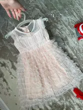 Vestido de verano para niñas, ropa con diseño de funda y volantes de encaje, para fiesta de cumpleaños de 3 a 8 años, 2020