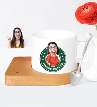 

Personalized Coffee Logo Cartoon Wooden Altlıklı Ceramic Cup-2