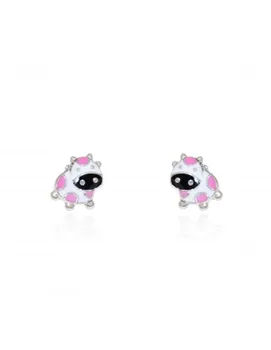 

Silver earrings Vaquitas in Pink