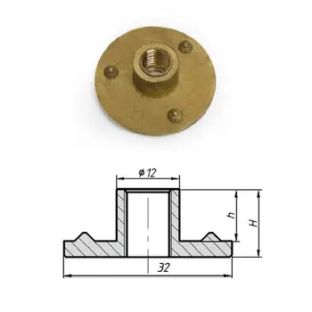 

T-shape nut through 10mm, brass 040514T