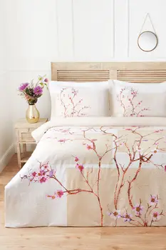 

Ozdilek Ranforce Rona Soft Feel Hypoallergenic % 100 Cotton 4 Pieces Double Duvet Cover Set with Flat Sheet Cream
