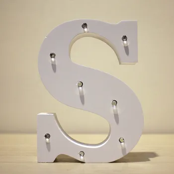 

Letter featuring light LED wooden White