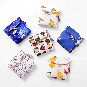 

Sanitary Napkin Storage Bag Cartoon Printing Coin Purse Jewelry Organizer Case Sundries Storage Bags Sanitary Pads Packaging Bag