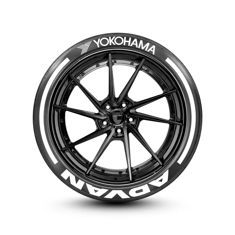 

Yokohama Advan F1 Stripe Tire Stickers Decal Permanent Lettering 3D Logo Height 1.00 "inch (2.5 cm) Car Styling Wheel Label