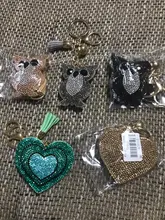 ZOSHI-Llavero borla cuero con forma de corazón, llavero con anilla para llaves, llavero de cristal de Metal, bolso con abalorio, colgante automático, regalo, precio al por mayor