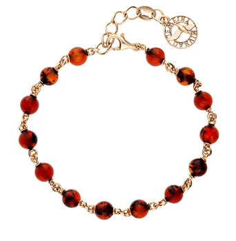 

Silver Bracelet with amber sunlight sample 925