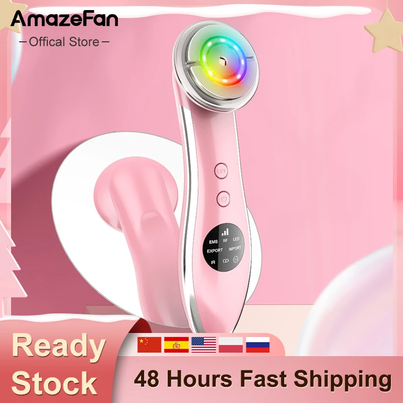 AmazeFan Beauty Device RF EMS Mesotherapy Electroporation Face Radio Frequency LED Photon Skin Rejuvenation Tightening |