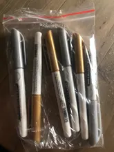 Bolígrafo de dibujo de resina epoxi dorado y plateado, 6 uds., rotulador de punta de hoja dorada, pintura acrílica, marcador permanente metálico