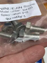 NINDEJIN-tornillos de cabeza hexagonal con rosca completa, Perno de cabeza hexagonal de acero inoxidable, 5/20 piezas, M4, M5, M6, M8, 304, DIN933