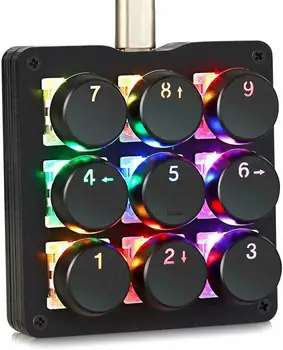 

9 Keys Macro Mechanical Keyboard RGB LED Backlit Red/Blue Switches