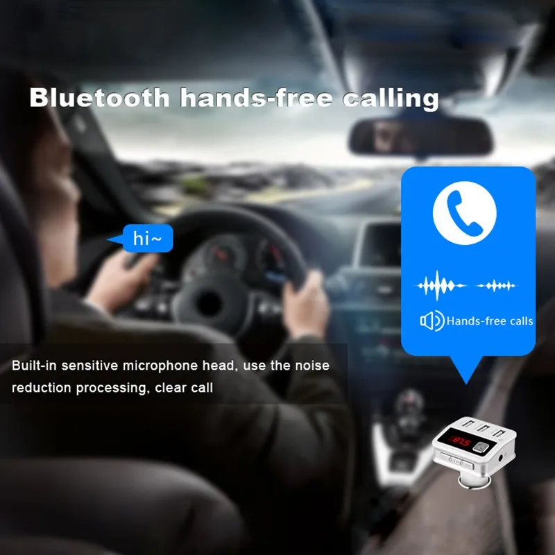 5 в 1 Автомобильный Bluetooth Handsfree fm-передатчик модулятор 3 USB Автомобильные зарядные устройства радио передатчик практичный музыкальный MP3 плеер Новинка