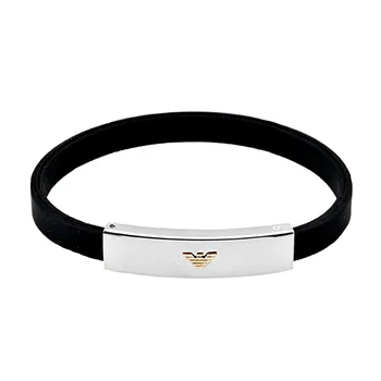 

18k gold bracelet steel reason ARMANI black rubber [AA6694]