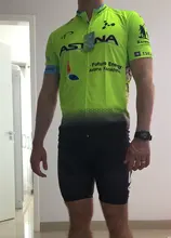 Astana-Conjunto de ropa de ciclismo para hombre, Maillot y Culotte de equipo profesional de secado rápido, 19D, amarillo, novedad de 2021