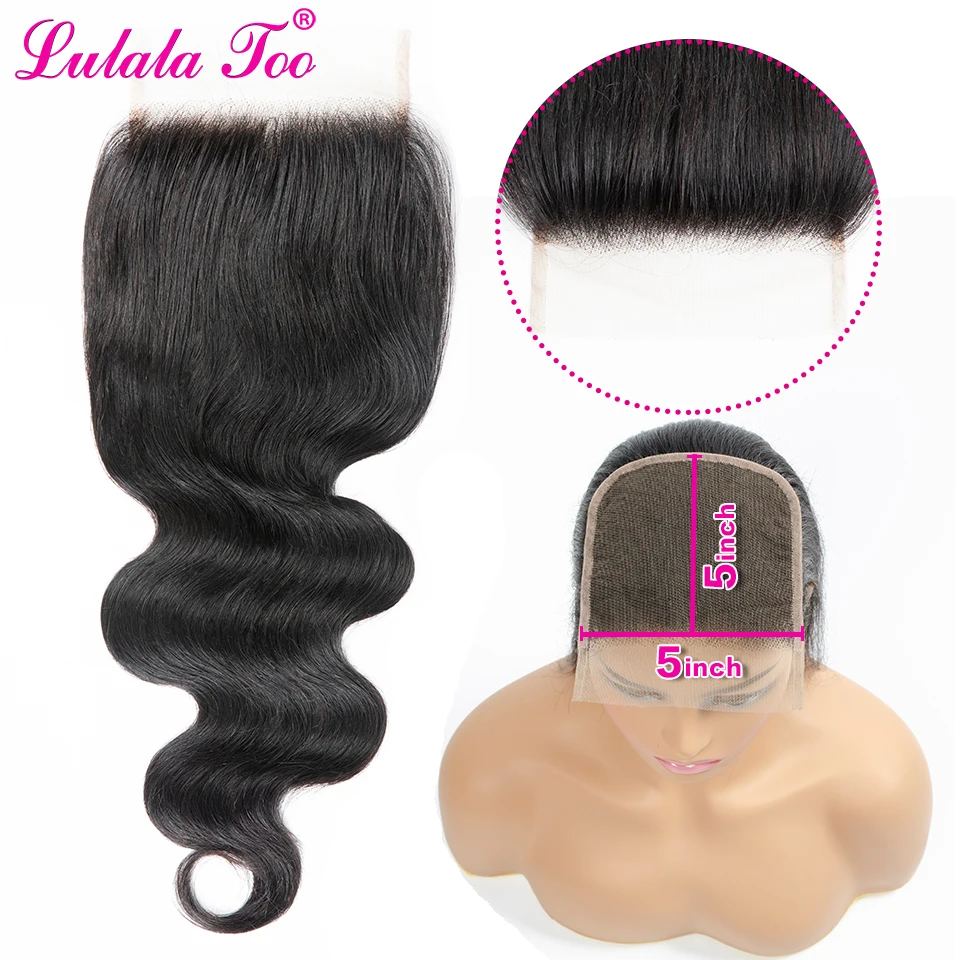 

5×5 Lace Closure Brazilian Body Wave Closures Natural Color Remy Human Hair Free Part Lulalatoo Hair 10-20 Inches