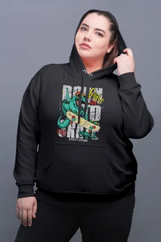 

Angemiel Wear Vicinity Skateboarder Dinosaur Black Women Hooded Sweatshirt