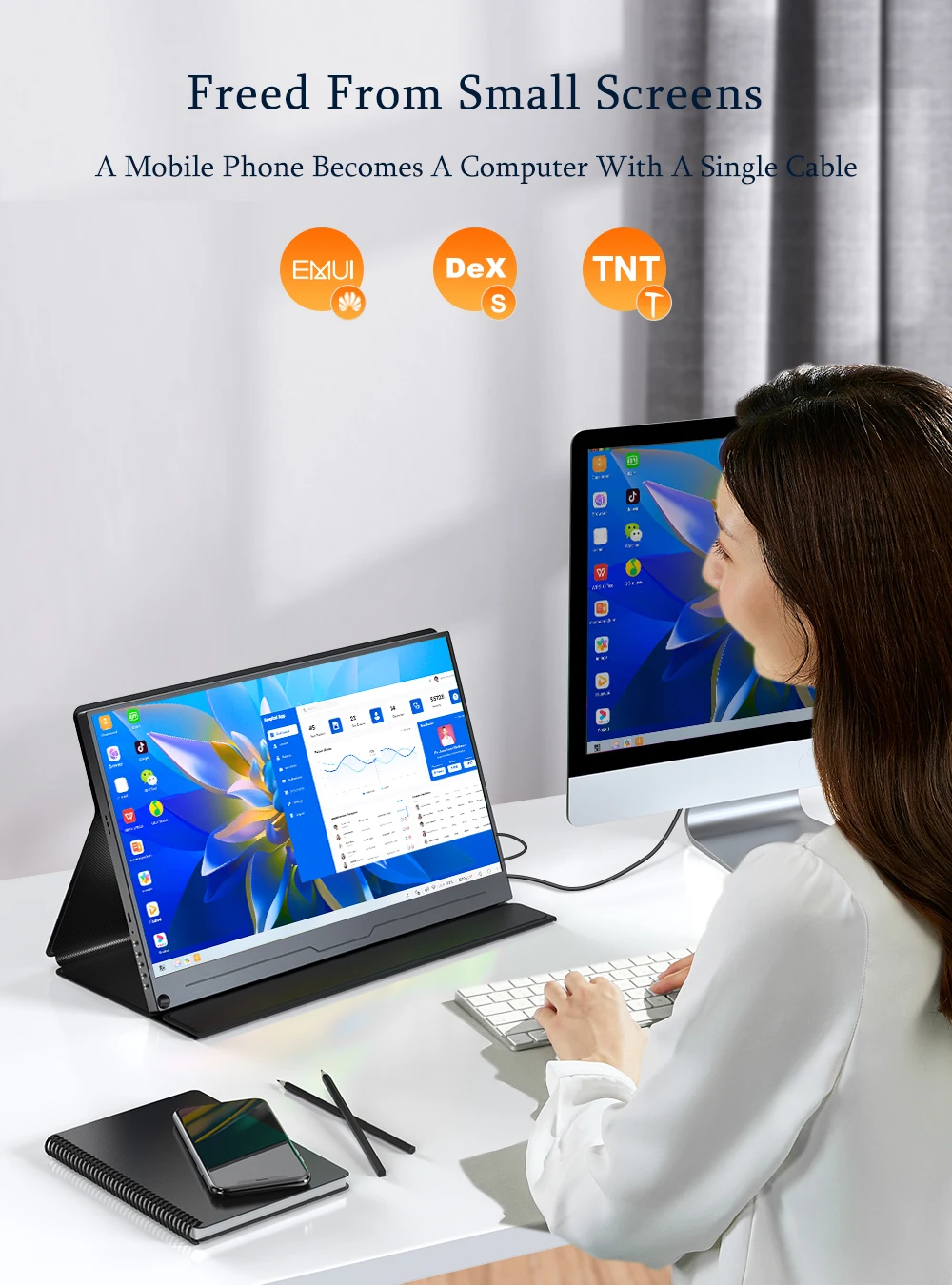 Eviiv-޴  15.6 ġ IPS HDR 1920x1080 FHD  ɾ ȭ USB C HDMI  ÷̾,  Ŀ ǻ ÷