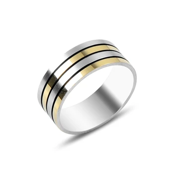 

Silver 925 Sterling Striped Wedding Ring