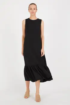 

European Size 2 x [S, M, L, XL (36, 38, 40, 42)] = 8 ITEMS / LOT: Sleeveless Women's Dress Linen Aerobin Fabric Brand: NFree