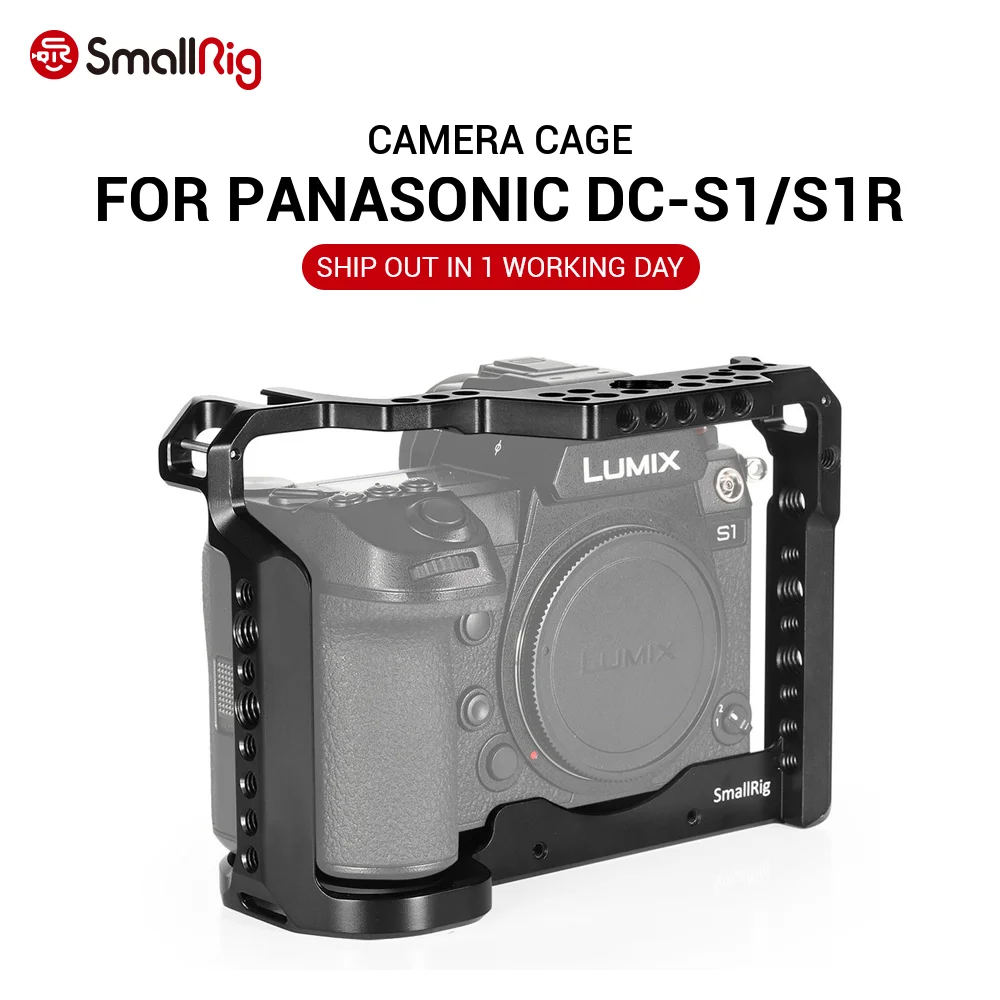 

SmallRig DSLR S1 Camera Cage for Panasonic Lumix DC-S1 & S1R Feature W/ Cold Shoe Mount For Micrphone Flash Light Attach 2345