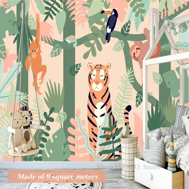 Carta Da Parati 3D Per La Camera Da Letto Dei Ragazzi Tigre Animale Camera  Dei Bambini Carta Da Parati Murales 3D Autoadesiva Wall Sticker Camera