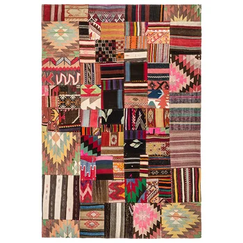 

Custom Made Traditional Kilim Pattern Appealing Patchwork Rug %100 Wool Woven Eco Friendly Mat Decorative Home Sofa Shaggy Rugs