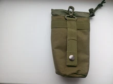 Bolsa de botella de agua para caza, sistema Molle, hervidor, funda cartuchera, acampada, ciclismo, bolsa con cierre de cordón, mochila táctica