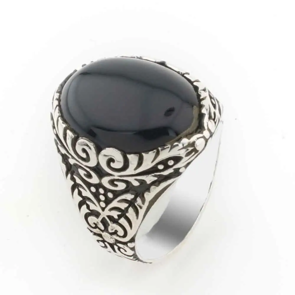 925 sterling Silver Black Onyx Cubic Zirconia Men Ring | Украшения и аксессуары