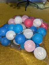 Garland-Lights String Fairy-Lights-Decoration Cotton-Ball Xmas Wedding-Party Holiday