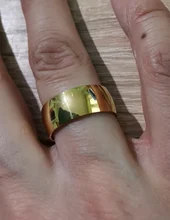 LOREDANA de Moda hombre 316L material Acero titanio simple Superficie suave cómodo dentro y fuera de arco reflectante anillo