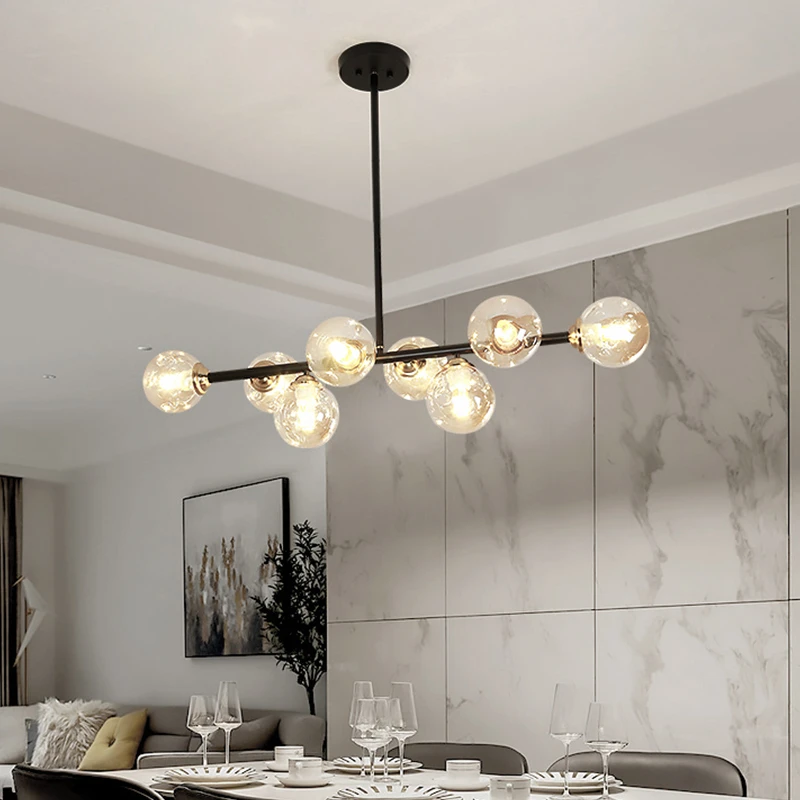 Lámpara colgante para candelabro de gris humo, Vintage nórdico, Isla de cocina, color negro, 2022| | - AliExpress