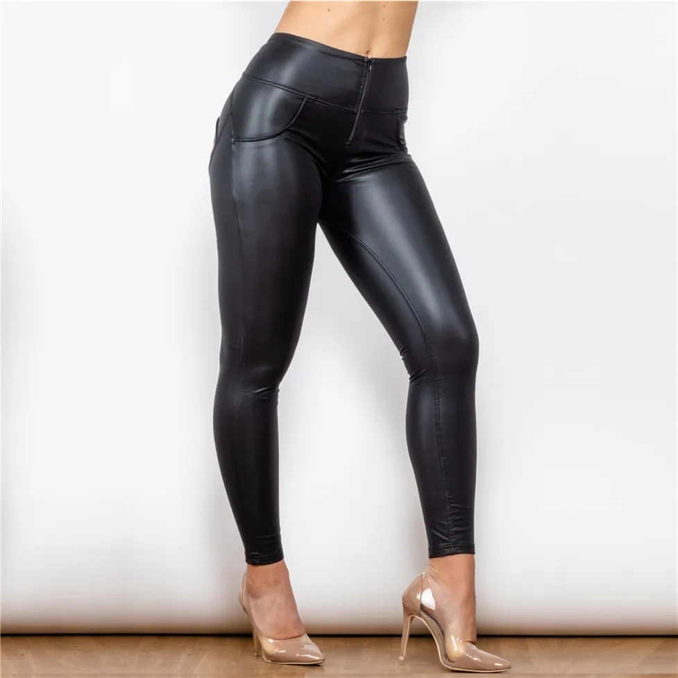 Melody High Waisted Faux Leather Trousers Shiny Black Workout Leggings Sexy  Hips Push Up Compression Pants Women Black Pants - Pants & Capris -  AliExpress