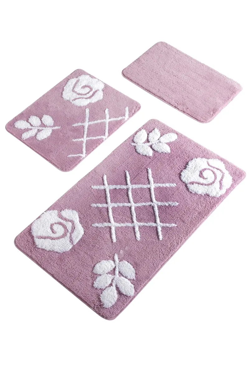 Коврик для ванной | коврик для ванной нескользящие Противоскользящие коврики сиреневый пастельный 3л набор 60X100 cm-50X60 Cm-40X60 см