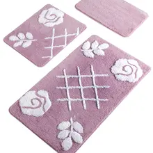 Коврик для ванной | коврик для ванной нескользящие Противоскользящие коврики сиреневый пастельный 3л набор 60X100 cm-50X60 Cm-40X60 см
