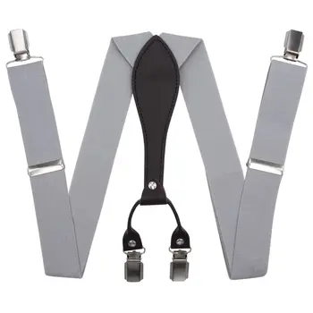 

Suspenders for trousers wide (3.5 cm, 4 clips, gray) 54393
