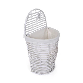 

Wicker Laundry Basket Heart Pattern Medium Size