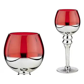 

Candleholder Red Crystal Silver (13 x 30 x 13 cm)
