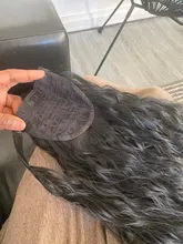 Vigorous-extensiones de cabello sintético con pinza, cabello sintético con cola de caballo ondulada, color marrón degradado