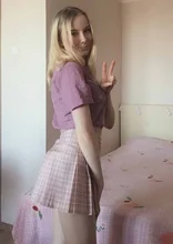 QRWR-faldas de estilo Kawaii para mujer, faldas plisadas de cintura alta, estilo coreano, 2021