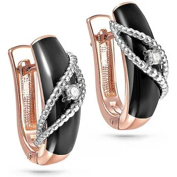 

Kabarovsky earrings with 2 diamonds in red gold