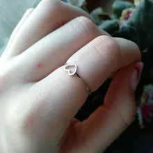 RscvonM-Anillo de boda de Color dorado y plateado con forma de corazón para mujer, joyería de compromiso para fiesta