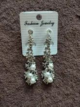 Grace Jun alta calidad de diamantes de imitación Clip de perla simulada en pendientes sin Piercing para las mujeres Weddng de lujo Clip de oreja