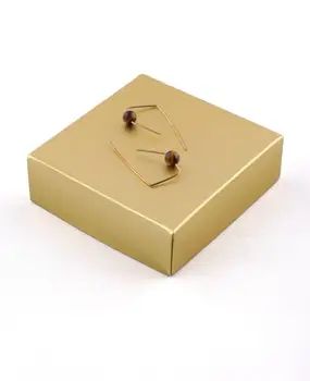 

Goo Design Minimal Brown Tiger Eye Earrings 3