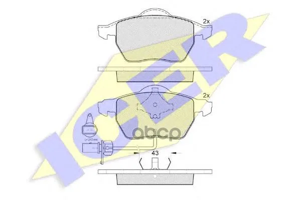 181331-203_колодки Дисковые Передние! Audi A6 1.8t/2.0/2.5tdi 97-02,Vw Passat 1.6-2.5tdi 98 Icer 181331203 Icer арт. 181331203