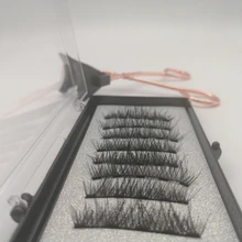 Pestañas postizas magnéticas 3D, 5 imanes, 4 pares, hechas a mano, naturales, de visón Artificial, con pinzas