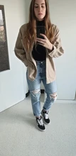 Outwear Jackets Long-Coats Camel ZXQJ Woolen Girls Chic Elegant Spring-Autumn Vintage Women