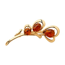 Брошь из серебра с янтарём Diamant 93-340-00447-1
