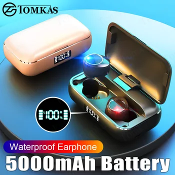 

5000mAh TWS Bluetooth Wireless Earbuds Bluetooth Earphone Stereo Waterproof Headsets With Mic LED Display Wireless Headphones