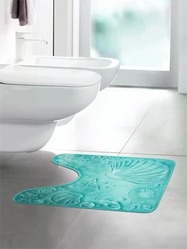 

Mat for toilet deнастия "seashells" memory 50 х50 cm sky blue
