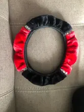 Interior-Accessories Steering-Wheel-Cover Rhinestone Car Plush Universal Soft 37-38cm-Diameter